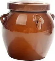 [BRIGHTFUFU] Ceramic Pickle Jar with Sealed Lid Compact Storage Container for Sauces Snacks and Spices Kitchen Gadget for Home and Restaurant Use Holds of Honey