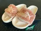 Iconic Rihanna Style—Puma x Fenty Pink Fur Slides, Size 7.5!