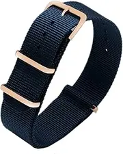 KKFAUS Colorful Nylon watchband with Rose Gold Rings NATO Nylon Straps perlon Watch Strap Fashion Bracelet for Men Women (Color : 16, Size : 20mm)