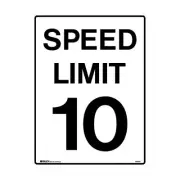 Brady Speed Limit Sign - "Speed Limit 10" 450 x 600mm Metal