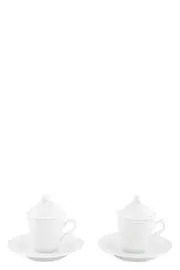 GINORI 1735 Set Of 2 Cups With Saucer And Lid