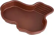 Reptile Tub - Turtle Nourishment Dish, Turtle Food Container | Turtle Bathing Dish with Bottom Drainage, Aquarium Ornament for Turtle Bearded Dragon Backyard Balcony Yard (Brown)