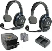 UL2S Ultralite-HD 2-Person Full Duplex Wireless Intercom Headset Communication System, Single Ear Headsets, Up to 1000ft Range, U.S. Company