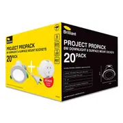 90mm LED Downlight 8w White CCT Brilliant Lighting (20-Pack)