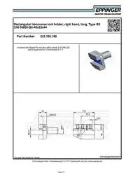 VDI40, turning tool holder, right hand, long, Type B5, 25mm, 223.100.150