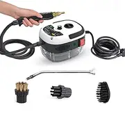 High Temperature Pressurized Steam Cleaner Hand-held Portable Steam Cleaning Machine Glass Tank for Kitchen Toilet Car Seat,White