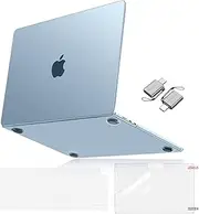 MOSISO Compatible with MacBook Air 15 inch Case 2025-2023 Release M4 A3241 M3 A3114 M2 A2941 Touch ID, Ultra-Thin Natural Original Plastic Hard Case&Keyboard Cover&Screen Film&Type C, Sky Blue