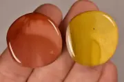 2 *MOOKAITE* Flat Stones 3cm 20.9g Palm Worry Thumb Healing Strength Decisions