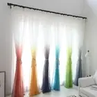 Treatments Gradient Color Divider Sheer Voile Tulle Single Panel Curtains