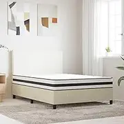 Multilayer Hybrid Queen Double Size Mattress, Bonnell Spring Bed Mattress, Ergonomic Design & Pressure Relief, Medium Firm, 152 x 203 x 21 cm, Fabric