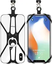 Usinynia Universal Phone Lanyard Holder and Ring Grip Silicone Cell Phone Lanyard Crossbody Neck Strap and Phone Ring Holder Stand Compatible with Most Smartphones