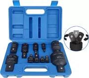 TR TOOLROCK 11Pcs Impact Adapter and Reducer Set and Universal Joint Swivel Sock