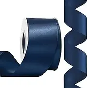 Rilisili Navy Blue Satin Ribbon 2 Inch 25 Yards Double Faced Polyester Satin Ribbons for Gift Wrapping DIY Crafts Weddings Invitations Flower Bouquet Bow Making Home Decor Sewing