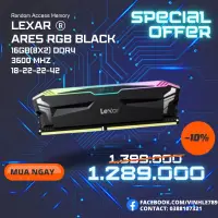 在飛比找蝦皮購物優惠-Lexar ARES RGB 黑色內存 - 16GB (2x