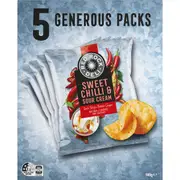 Red Rock Deli Potato Chips Multipack of 5 Sweet Chilli & Sour Cream 140g