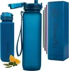 Water Bottle with Time Marker -Large BPA Free Water Bottle & No Sweat Sleeve -Le