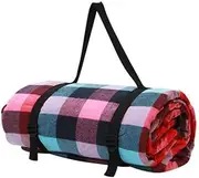 AUTENS 2m x 2m Extra Large Picnic Blanket Use as Outdoor Play Mat, 3-Layer Indoor Couch Throw for Warmth, Family Size, Camping Beach Waterproof Cashmere Rug(Colorful)