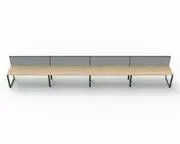 RAPIDLINE DELUXE LOOP LEG WORKSTATION With Screen 4 Person Single Sided W1200 x D750 x H730mm (per user) Natural Oak Top Black Frame