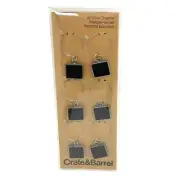 Crate & Barrel Chalkboard Personalized Dangle Wine Glass Charms - Set of 6