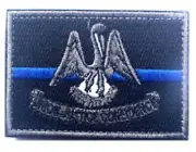 VELCRO® BRAND Fastener Morale HOOK PATCH State Of Louisiana Thin BLUE LINE 3x2"