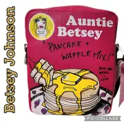 BETSEY JOHNSON Auntie Betsey Pancake & Waffle Mix Crossbody Shoulder Bag Purse