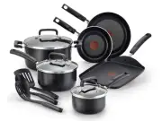 T-fal Signature Nonstick Cookware Set 12 Piece Oven Broiler Safe 350F Pots Pans