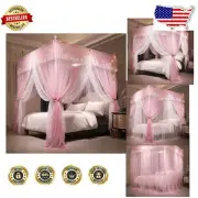 Charming Princess Bed Canopy Curtain - Double Layer Mosquito Netting for Twin