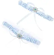 [WATIIFUFU] Bridal Lace White Lace Stockings Stockings Halloween Decoration Bridal Elastic Lace Garters Legs Bridesmaid Bride Lace Elastic Leg Wedding Sky-