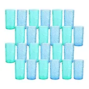 24PK Lemon & Lime Plastic Summer Breeze Deco Tumbler 500ml Blue/Green Assorted