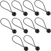 VANZACK 10pcs Tent Bungee Cord Fixing Cord Tent Fasteners Camping Gear Buckles for Camping Pull Rope Buckle Tarp Clips Heavy Duty Latex Silk Black