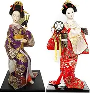 12" Japanese Folk Kimono Geisha Doll Maiko Doll Puppet Stand on Base for Decorative Home and Hotel Gifts Doll,#033,30cm/4198 (Color : #011, Size : 30cm)