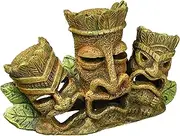 Penn-Plax RRT4 Tiki Tribe Aquarium Ornament | Fun Resin Decor Item Featuring 3 Faces for a Fun Look in Any Tank