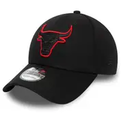 New Era 39Thirty Stretch Cap - OUTLINE Chicago Bulls Black M/L