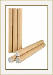 6 x Kraft Mailing Tubes - 5.1cm Diameter by 46cm in Length for Rolled Documents