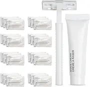 World Amenities Shave Kit (Clear Frosted Sachet) - Hotel Amenities 48 count - Includes Twin Blade Razor and Moisturizing Shave Cream