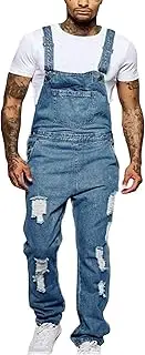 [Andongnywell] Men's Denim Dungarees Jeans Bib and Brace Overall Pro Heavy Duty Workwear Pants Dungarees Jeans