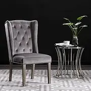 Dining Chair Grey Velvet Kitchen Chair