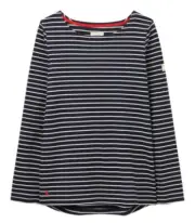Joules Harbour Stripe Jersey Top Size Navy/Cream UK12 (New With Tags)