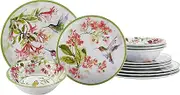 Certified International Hummingbirds Melamine 12 Pc. Dinnerware Set, Service for 4, Multicolor