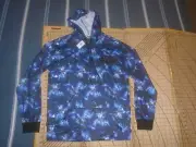 ADULT MEDIUM DISNEY STAR WARS BLUE LIGHT WEIGHT PULL OVER HOODIE - NWT