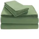 Twin Luxury Solid Flannel Deep Pocket Sheet Set, Green