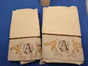 Monogram Cucina Tea Towels "A" Set of 2 Cotton 24x18 inches 300