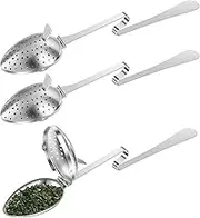 3 Pcs Stainless Steel Tea Infuser Strainer, Tea Infuser Spoon Reusable Fine Mesh Spoon Shape Tea Filter Easy to Use for Home Office Drinking