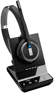 Sennheiser SDW 5065 (507000) - Double-Sided (Binaural) Wireless Dect Headset for Desk Phone Softphone/PC Connections Dual Microphone Ultra Noise Cancelling, Black