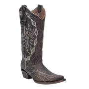 Corral Ladies Lasered & Embroidered Chocolate Brown Western Boot L6285