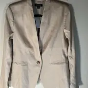 Ann Taylor Linen Blend Toasted Oat blazer Size 2