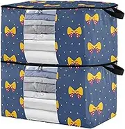 sanluoli 60L 2 Pack Under Bed Shoe Storage Organizer with Reinforced Handles, clear window Sweater Containers For Closets