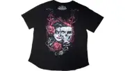 Lethal Threat Women's Two Faced Catrina T-Shirt Black Large