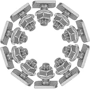 SEWACC 10sets Stainless Steel T-Bolts with Flange Nuts for Tracks Versatile Fasteners for Furniture Assembly and Machinery Installation