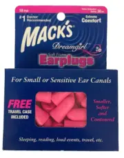 Mack's Dreamgirl Soft Foam Earplugs 10 Pair Pink - Small Ear Plugs